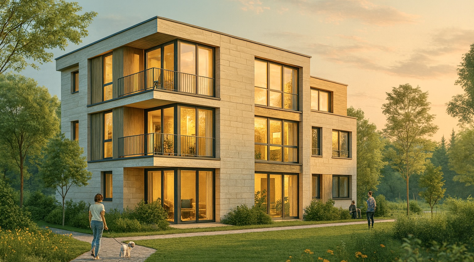 Außenansicht eines Immobilienprojekts von Bücking Immobilien